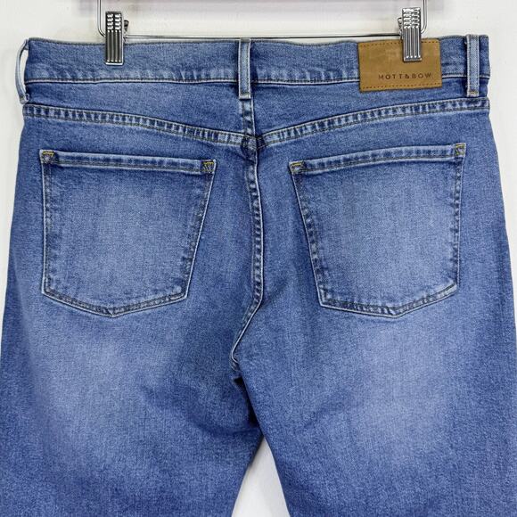 MOTT & BOW Benson Skinny Jeans Mens 33x32 Blue Stretch Denim Classic Mid Rise - Picture 7 of 11